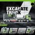 2 in 1 Semi trailer Transport Vehicles Excavator Set RC Alloy Engineering Model with Music Light 8010D 2 batteries