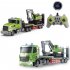 2 in 1 Semi trailer Transport Vehicles Excavator Set RC Alloy Engineering Model with Music Light 8010D 2 batteries