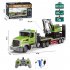 2 in 1 Semi trailer Transport Vehicles Excavator Set RC Alloy Engineering Model with Music Light 8010D 2 batteries