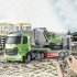 2 in 1 Semi trailer Transport Vehicles Excavator Set RC Alloy Engineering Model with Music Light 8010D 2 batteries