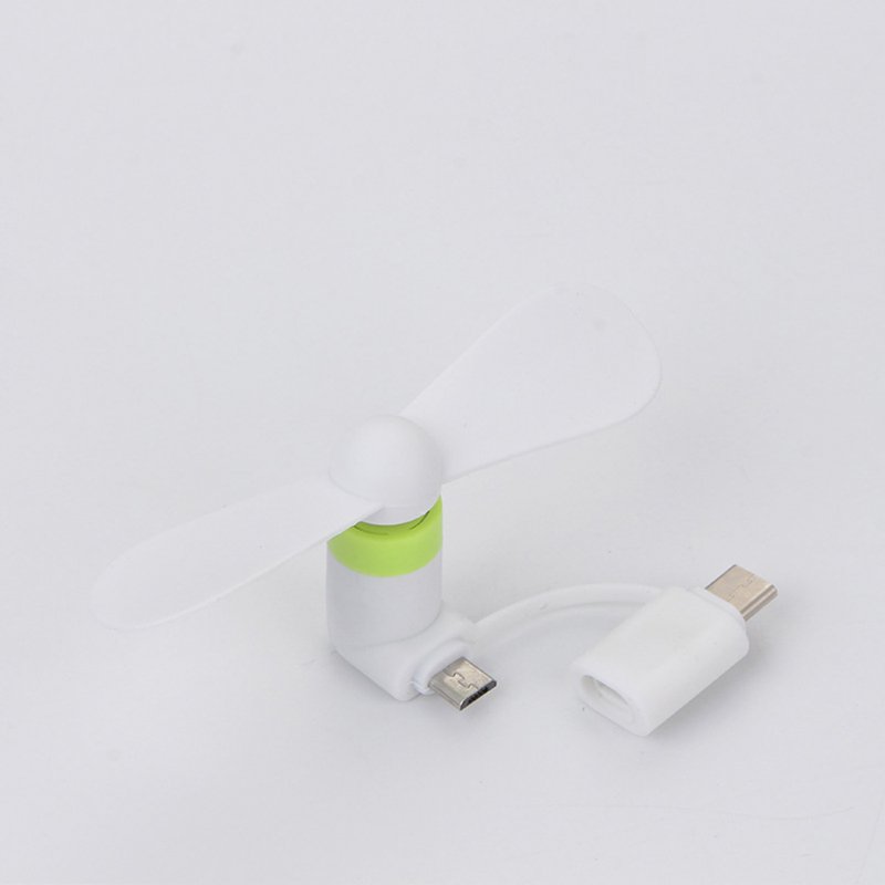 2 in 1 USB Fan Mini Portable Flexible Gadgets for Apple Android Xiaomi Powerbank white_fan + opp bag