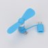 2 in 1 USB Fan Mini Portable Flexible Gadgets for Apple Android Xiaomi Powerbank blue fan  opp bag