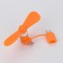 2 in 1 USB Fan Mini Portable Flexible Gadgets for Apple Android Xiaomi Powerbank Orange fan   opp bag
