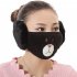 2 in 1 Unisex Winter Ear Warmers Mask Adjustable Plush Lovely Funny Ear Muffs black