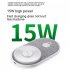 2 in 1 Usb Wireless Charger Fast Charging Colorful Ambient Light Night Light Compatible for Huawei White