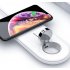 2 in 1 Wireless Charger 10W Fast Charging for Apple iWatch iPhone AirPods Charging Station Dock Holder  white