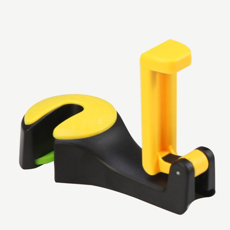 2 in1 Multi-functional Car Headrest Hook with Phone Holder  yellow