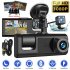 2 inch Screen Car Driving Recorder Front rear inside 3 way Hd 1080p 3 lens Parking Monitoring Dvr Video Recorder Camcorder black