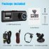 2 inch Screen Car Driving Recorder Front rear inside 3 way Hd 1080p 3 lens Parking Monitoring Dvr Video Recorder Camcorder black