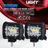 2 pcs 4 Inch 200W LED Work Light Bar Pods Flush Mount Combo Driving Lamp 12V black