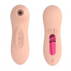 2-pcs Kit Powerful Clit Sucker Vibrator Tongue Vibrating Nipple Sucking Blowjob Clitoris Stimulator Sex Toys For Women flesh-colored
