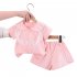 2 piece Baby Girls Short sleeved Lace Shirt Shorts Outfits Cute Cotton Button Down Top Baby Summer Suit yellow 2 3Y 100cm