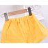 2 piece Baby Girls Short sleeved Lace Shirt Shorts Outfits Cute Cotton Button Down Top Baby Summer Suit yellow 2 3Y 100cm
