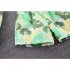 2 piece Boys Lapel Shirt Shorts Suit Summer Short Sleeves Single Breasted Tops Shorts Flower Printing Two piece Set blue 4 5Y 110cm