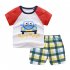 2 piece Boys Round Neck Short Sleeves T shirt Shorts Two piece Set Breathable Cotton Suit pink overalls 1 2Y 80cm