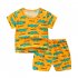 2 piece Boys Round Neck Short Sleeves T shirt Shorts Two piece Set Breathable Cotton Suit Skateboard Dinosaur 3 4Y 100cm