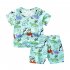 2 piece Boys Round Neck Short Sleeves T shirt Shorts Two piece Set Breathable Cotton Suit Skateboard Dinosaur 3 4Y 100cm