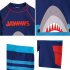 2 piece Children Split Swimsuit Boys Long Sleeves Diving Suit Cartoon Sunscreen Quick drying Swimwear For Hot Spring yellow shark 7 8Y XL