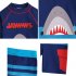 2 piece Children Split Swimsuit Boys Long Sleeves Diving Suit Cartoon Sunscreen Quick drying Swimwear For Hot Spring yellow shark 7 8Y XL