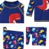 2 piece Children Split Swimsuit Boys Long Sleeves Diving Suit Cartoon Sunscreen Quick drying Swimwear For Hot Spring white bear 9 10Y 2XL