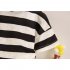 2 piece Children T shirt Shorts Set Trendy Short Sleeves Striped Printing Round Neck Shirt Shorts Suit Navy blue 4 5Y 110cm