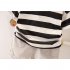 2 piece Children T shirt Shorts Set Trendy Short Sleeves Striped Printing Round Neck Shirt Shorts Suit Navy blue 4 5Y 110cm
