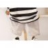 2 piece Children T shirt Shorts Set Trendy Short Sleeves Striped Printing Round Neck Shirt Shorts Suit Navy blue 4 5Y 110cm