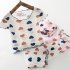 2 piece Kids Baby Pajamas Kit Short Sleeve Shirt Long Pants Summer Air conditioning Home Clothes Sleepwear White 3 4Y 90cm