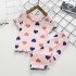 2 piece Kids Baby Pajamas Kit Short Sleeve Shirt Long Pants Summer Air conditioning Home Clothes Sleepwear White 3 4Y 90cm