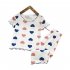 2 piece Kids Baby Pajamas Kit Short Sleeve Shirt Long Pants Summer Air conditioning Home Clothes Sleepwear pink 3 4Y 90cm