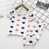 2 piece Kids Baby Pajamas Kit Short Sleeve Shirt Long Pants Summer Air conditioning Home Clothes Sleepwear pink 5 6Y 110cm