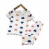 2 piece Kids Baby Pajamas Kit Short Sleeve Shirt Long Pants Summer Air conditioning Home Clothes Sleepwear pink 5 6Y 110cm