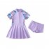 2 piece Kids Girl Split Swimsuit Swimwear Short Sleeve Skirt With Shorts Cute Baby Hot Spring Swimming Suit H28 15 16Y 6XL chest pad height 150 160cm
