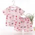 2 piece Kids Pajama Set Summer Breathable Air conditioned Short Sleeves Shirt Shorts Outfit For Boys Girls Excavator 5 6Y 110cm