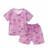 2 piece Kids Pajama Set Summer Breathable Air conditioned Short Sleeves Shirt Shorts Outfit For Boys Girls white dinosaur 5 6Y 110cm