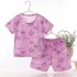 2 piece Kids Pajama Set Summer Breathable Air conditioned Short Sleeves Shirt Shorts Outfit For Boys Girls white dinosaur 9 10Y 130cm