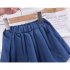 2 piece Toddler Kids Girls Short Sleeve Floral Shirt Top Denim Skirt Outfits Cotton Baby Summer Suit red 1Y 80cm