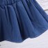 2 piece Toddler Kids Girls Short Sleeve Floral Shirt Top Denim Skirt Outfits Cotton Baby Summer Suit red 4Y 110cm
