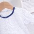 2 piece Toddler Kids Girls Short Sleeve Floral Shirt Top Denim Skirt Outfits Cotton Baby Summer Suit blue 2Y 90cm