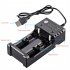 2 slot Usb 18650 Battery Charger Dual Independent Charging Adapter 3 7v 4 2v Lithium Battery Charger black