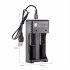 2 slot Usb 18650 Battery Charger Dual Independent Charging Adapter 3 7v 4 2v Lithium Battery Charger black