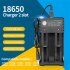 2 slot Usb 18650 Battery Charger Dual Independent Charging Adapter 3 7v 4 2v Lithium Battery Charger black