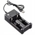 2 slot Usb 18650 Battery Charger Dual Independent Charging Adapter 3 7v 4 2v Lithium Battery Charger black