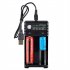 2 slot Usb 18650 Battery Charger Dual Independent Charging Adapter 3 7v 4 2v Lithium Battery Charger black