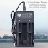 2 slot Usb 18650 Battery Charger Dual Independent Charging Adapter 3 7v 4 2v Lithium Battery Charger black