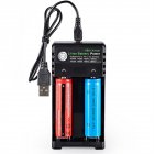 2-slot Usb 18650 Battery Charger Dual Independent Charging Adapter 3.7v 4.2v Lithium Battery Charger black