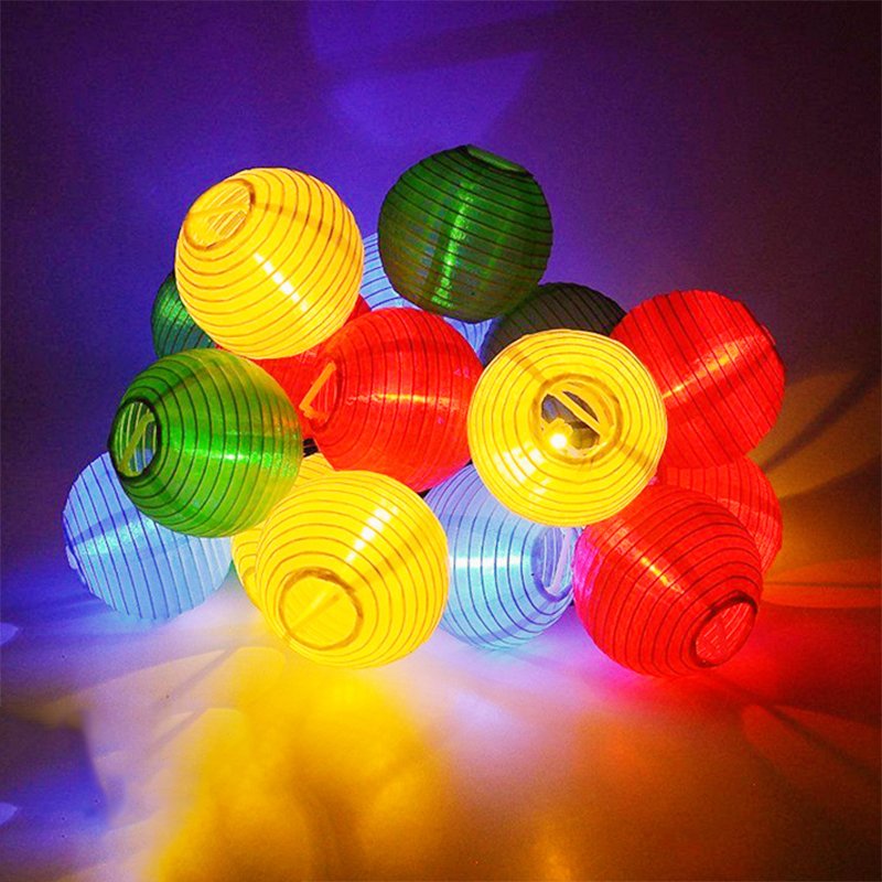 20 LED Solar-Powered Lantern String Light Yard Garden Festival Wedding Decoration  Colorful (red, yellow, blue, green)
