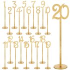 20 Pcs Wood Table Numbers For Wedding Reception Stands Seat Numbers With Holder Base Table Numbers