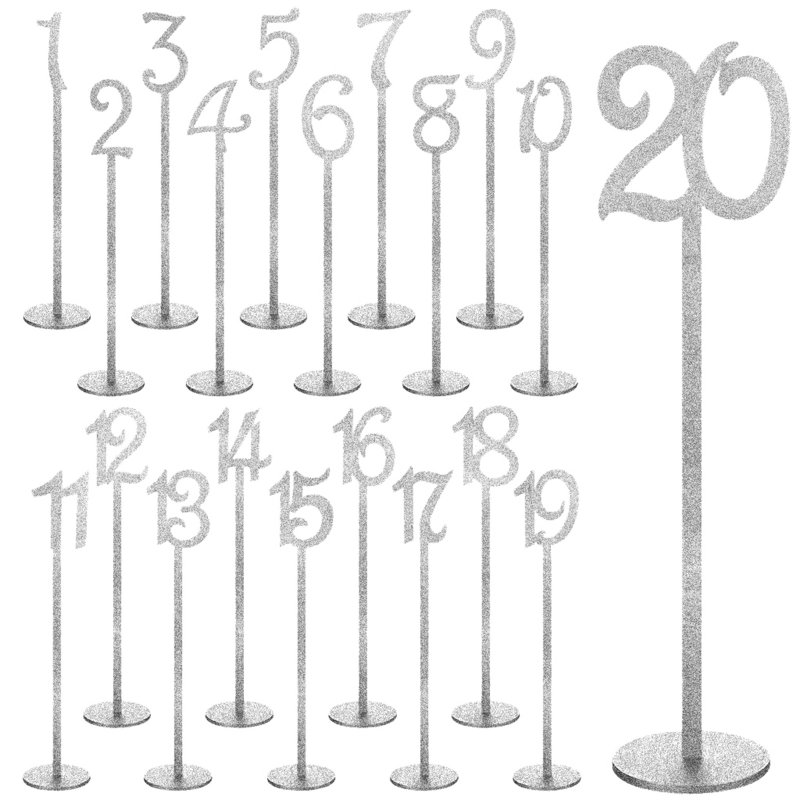 20 Pcs Wood Table Numbers For Wedding Reception Stands Seat Numbers With Holder Base Table Numbers