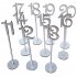 20 Pcs Wood Table Numbers For Wedding Reception Stands Seat Numbers With Holder Base Table Numbers For Wedding Party silver